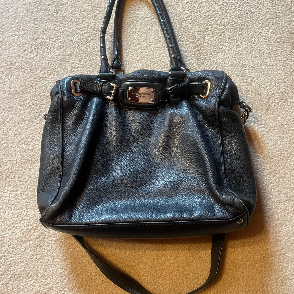 Michael Kors Black Leather Satchel